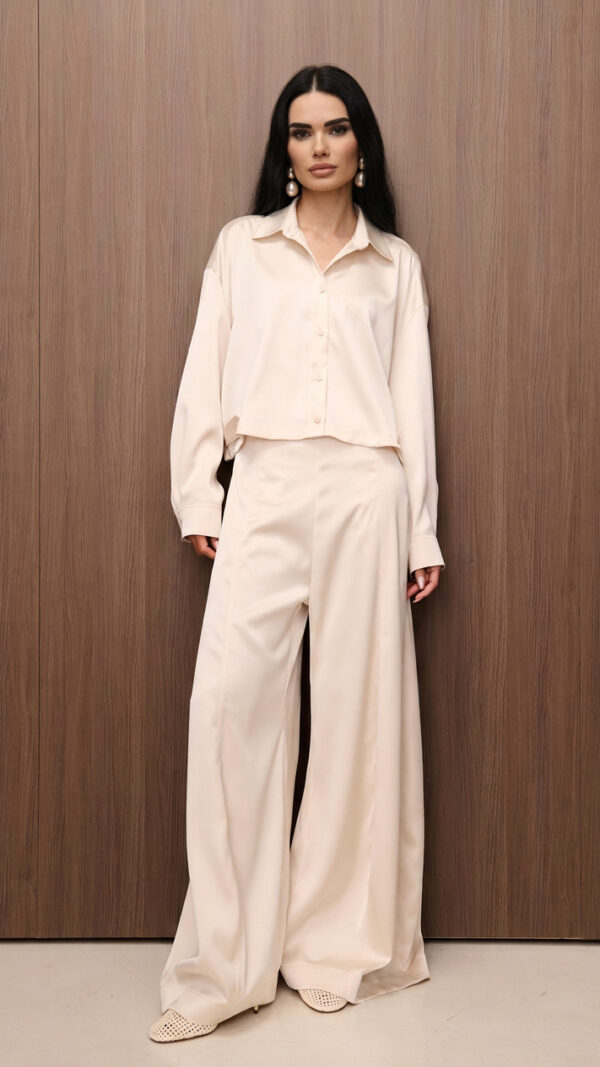 Komplet Damski Oversize Chic Harmony Kremowy