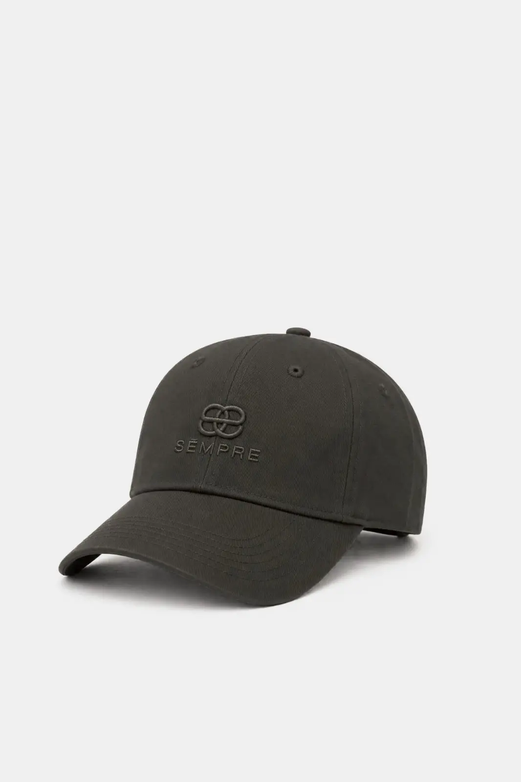 Bawełniana czapka z daszkiem Aurea w kolorze ciemnego khaki z haftowanym logo