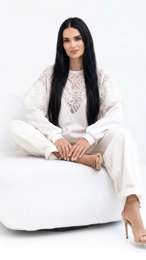 No. 336-  Bluza Sover gipiura Kremowa