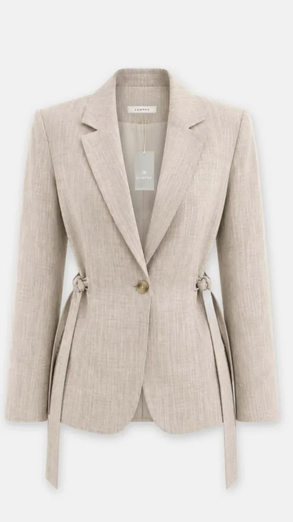 No. 125- Elegancka Lniana marynarka Loraya Beżowa