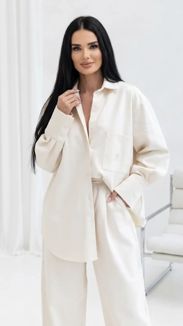 Koszula Jeansowa Oversize Alma Beżowa