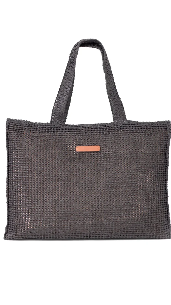 Pleciona torba shopper Novelle czarna