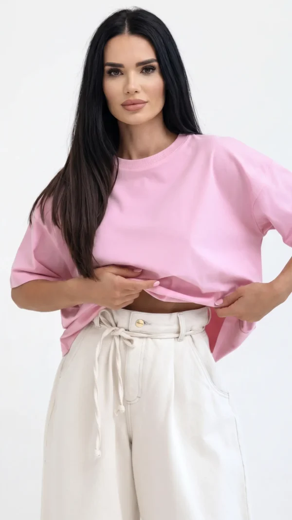 T-shirt Damski Liora Oversize Baby Pink