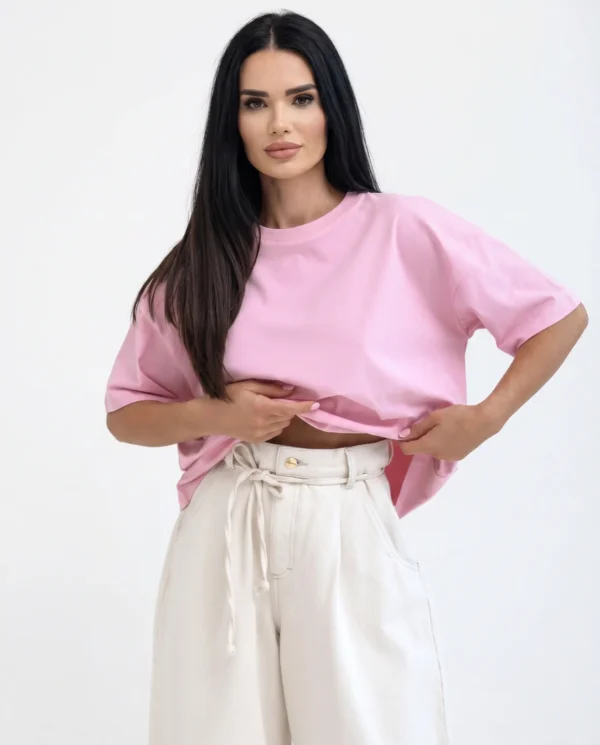 T-shirt Damski Liora Oversize Baby Pink