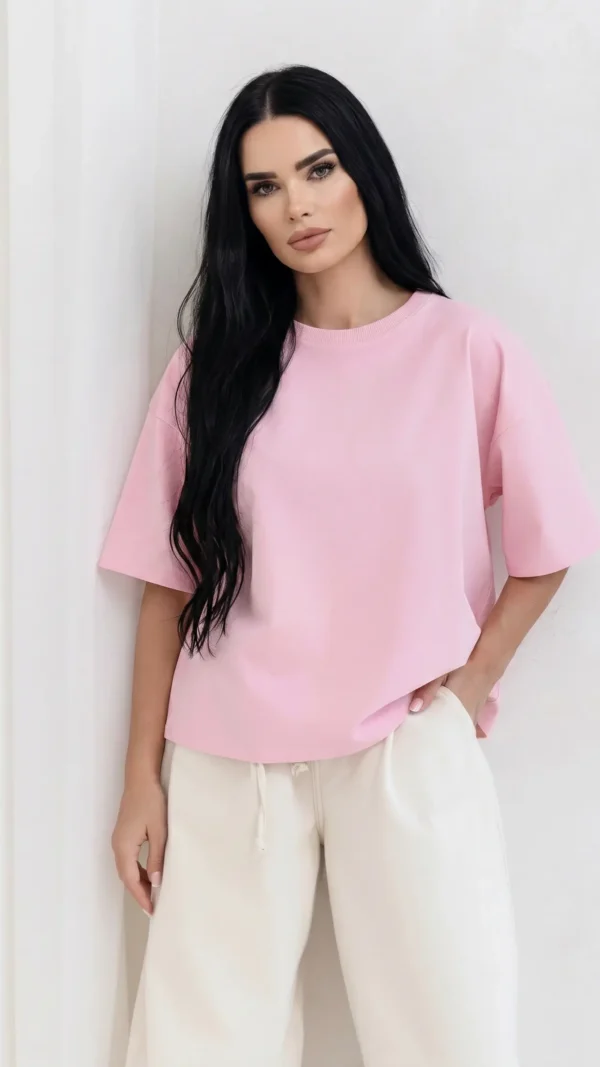 T-shirt Damski Liora Oversize Baby Pink