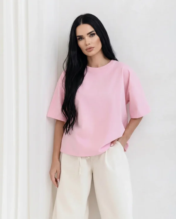 T-shirt Damski Liora Oversize Baby Pink