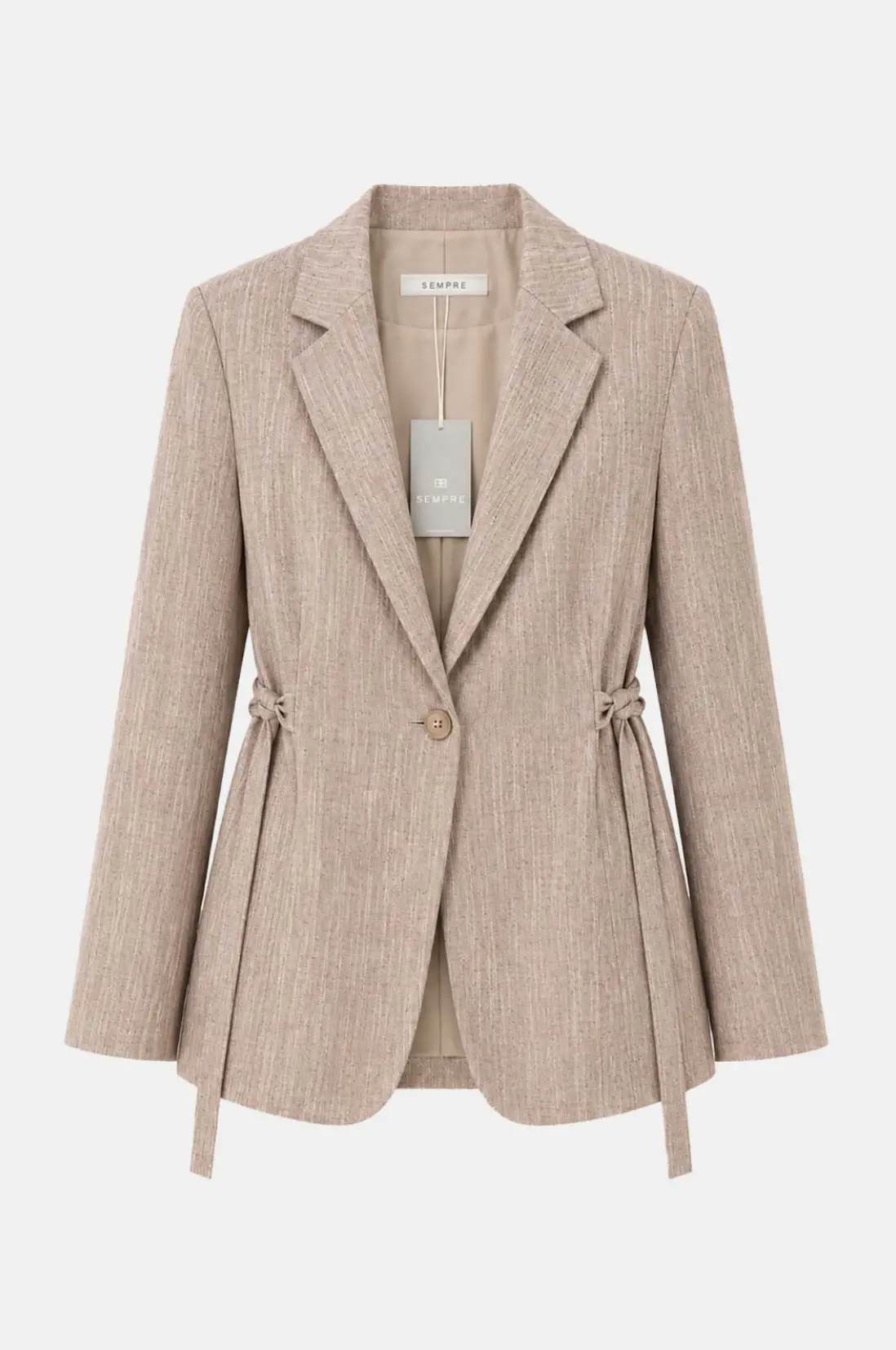 No. 126- Elegancka Lniana marynarka Loraya Ciemny Beż