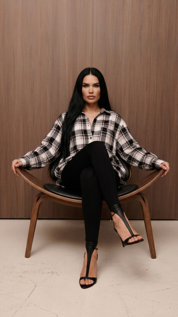 Legginsy damskie w prążek Contour Czarne