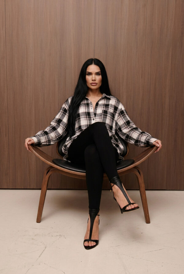 Legginsy damskie w prążek Contour Czarne