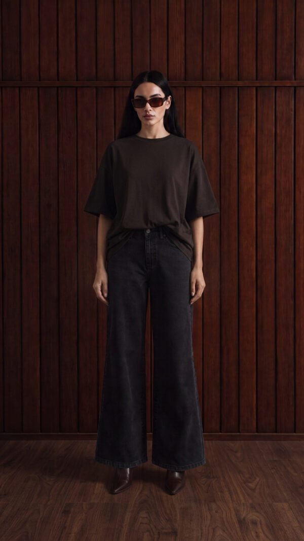 T-shirt Damski Liora Oversize Czekoladowy