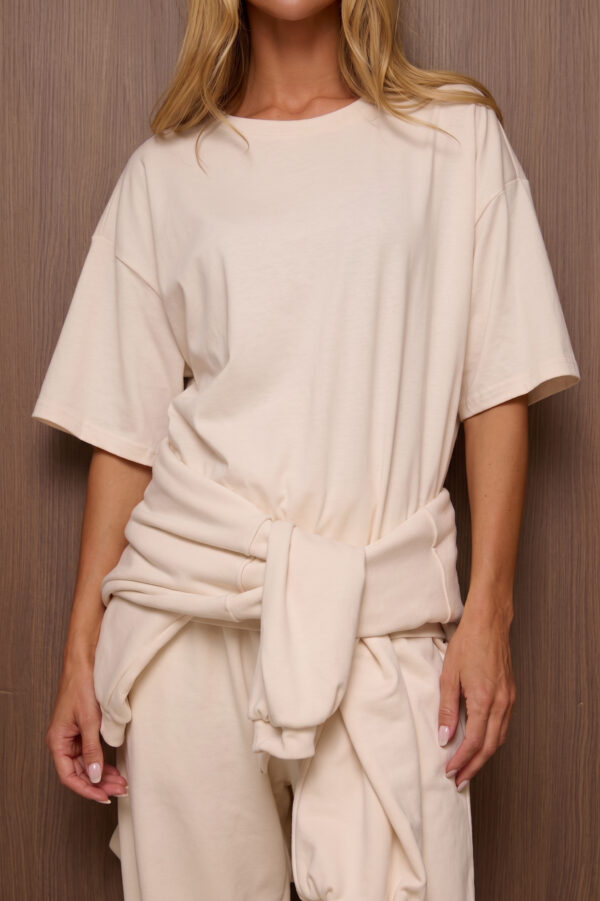 T-shirt Damski Arvia Cropped kokosowy