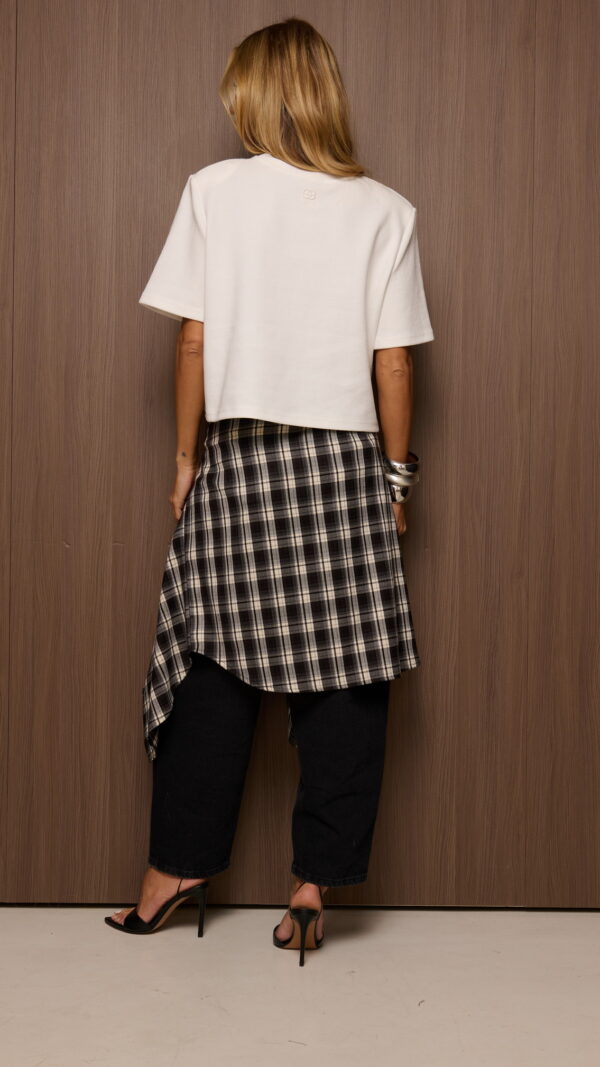 T-shirt damski z poduszkami w ramionach VENA off white