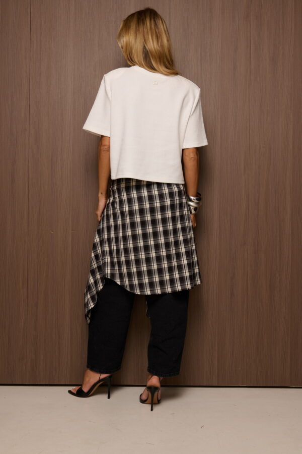 T-shirt damski z poduszkami w ramionach VENA off white