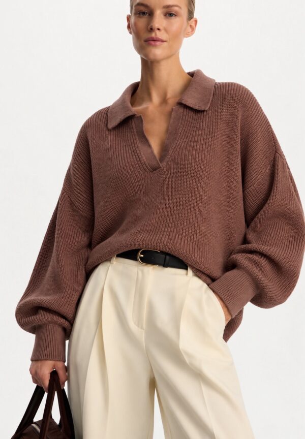 Sweter damski z kaszmirem VELA mokka