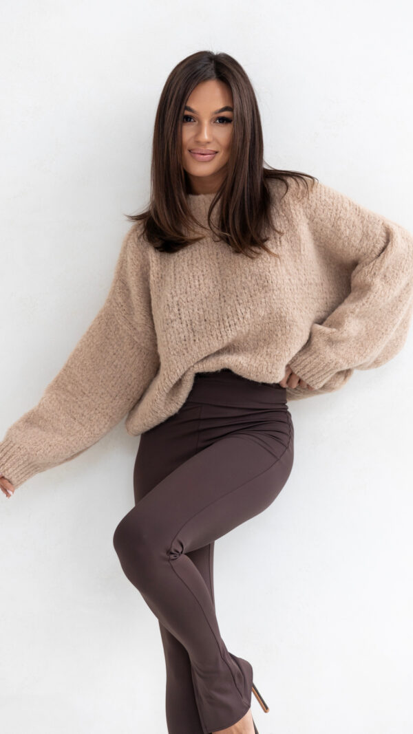 Sweter z alpaką i wełną MALOU beżowy