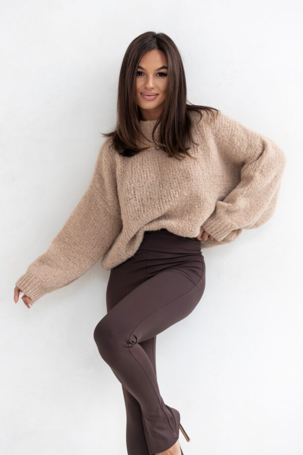 Sweter z alpaką i wełną MALOU beżowy