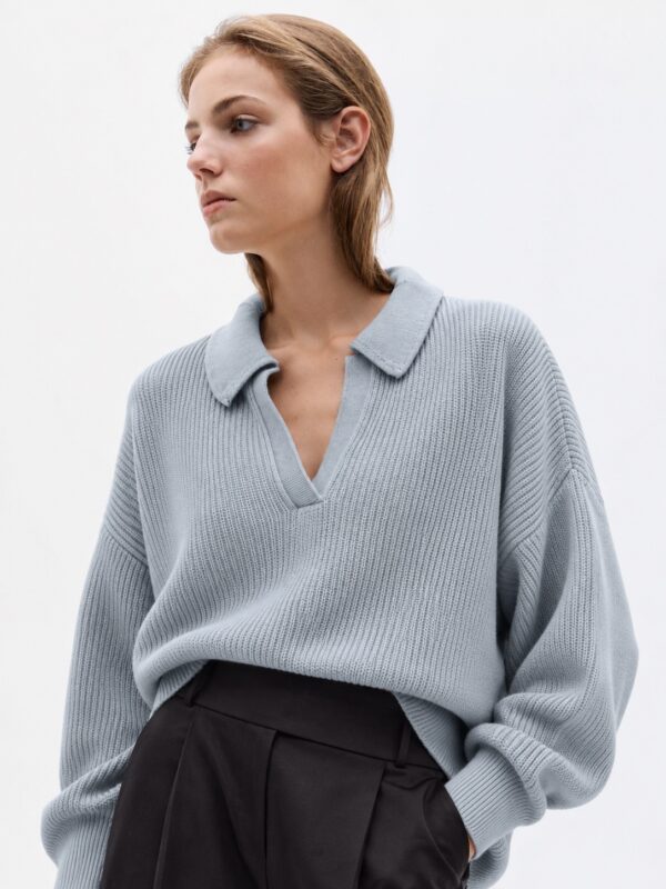 Sweter damski z kaszmirem VELA szary