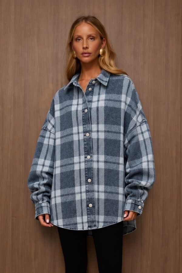 Koszula jeansowa oversize DENVER niebieska