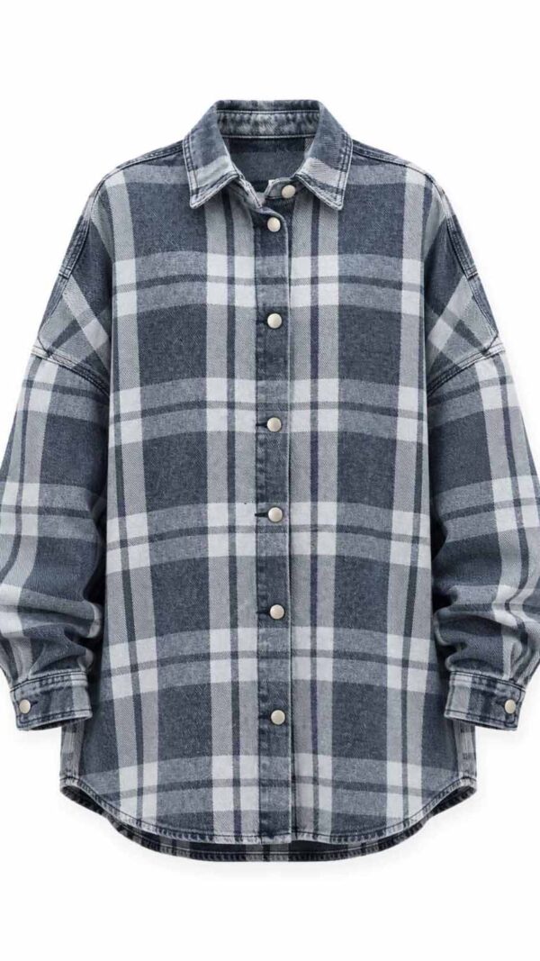 Niebieska koszula jeansowa oversize DENVER ze 100% bawełny