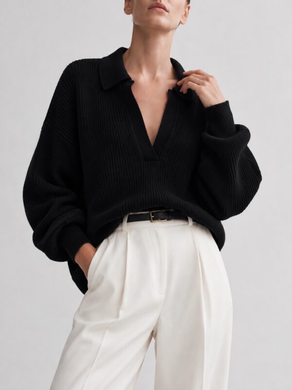 Sweter damski z kaszmirem VELA czarny